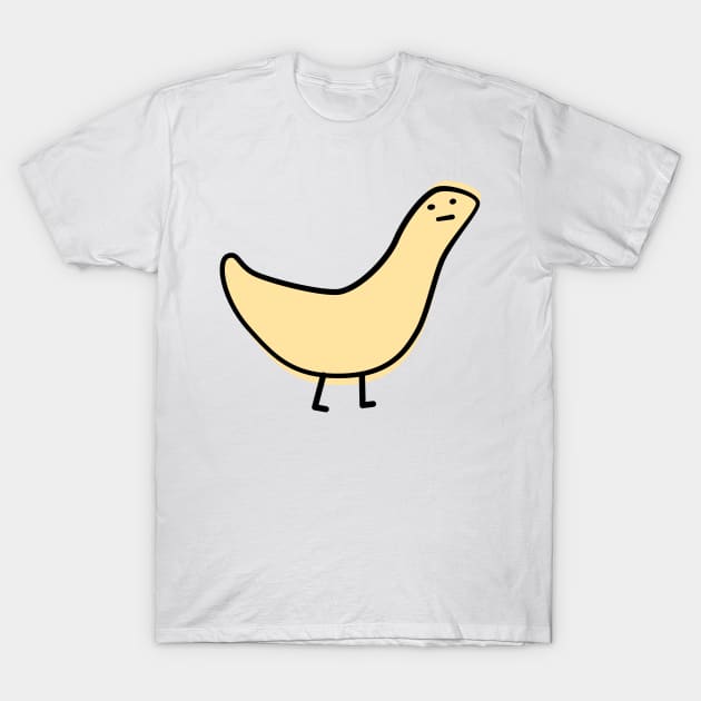 Cute Silly Simple Minimalist Pastel Yellow Bird Duck Thing Small Icon T-Shirt by Charredsky